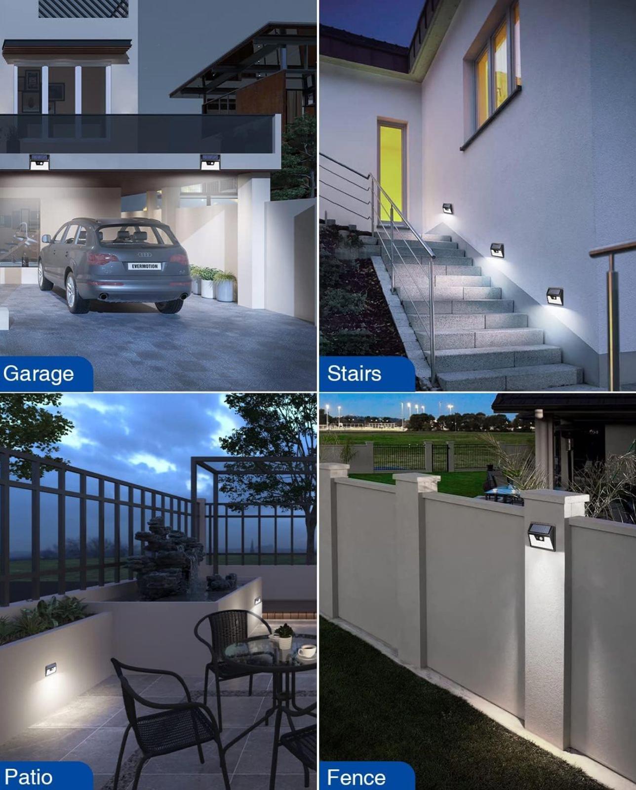 (NEW MSRP $29.99) Solar Lights Outdoor Motion Sensor 6-Pack, Waterproof