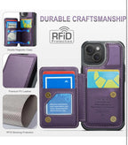 (NEW, MSRP $16.99) iPhone 15 Wallet Case with Card Holder, RFID Block, Kickstand