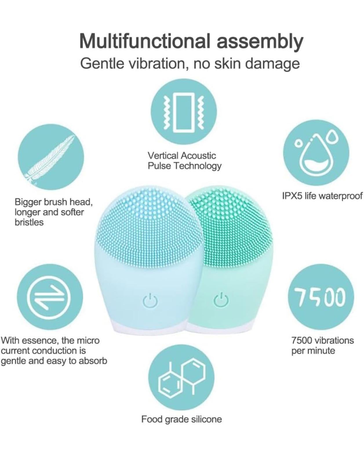 (NEW MSRP $20) Electric Facial Cleansing Brush, Waterproof Face Cleanser