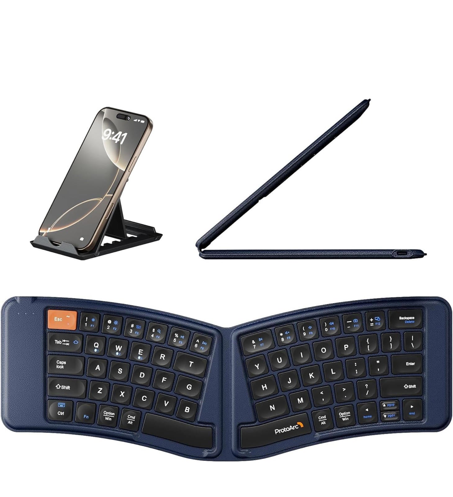 (MSRP $51.99) ProtoArc XK03 Split Foldable Bluetooth Keyboard – Ultra-Slim, Ergo