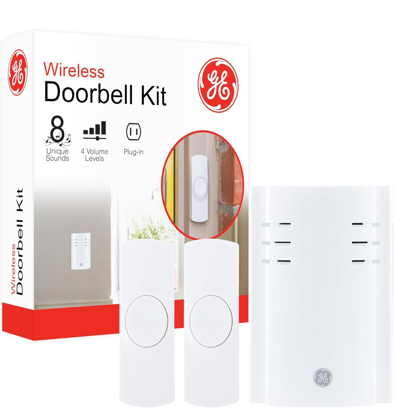 (NEW MSRP $19.99) GE Wireless Doorbell Kit w/ 2 Buttons, Plug-In Receiver 😊🔔