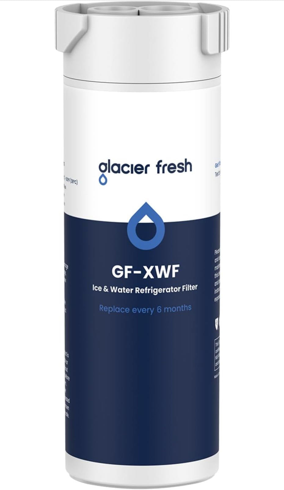 (MSRP $19.99) GLACIER FRESH XWF Refrigerator Water Filter – 6.4oz, NSF Certified