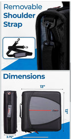 (NEW MSRP $24) Case-it Mighty Zip Tab Zipper Binder, 3" O-Ring with 5-Color tabs