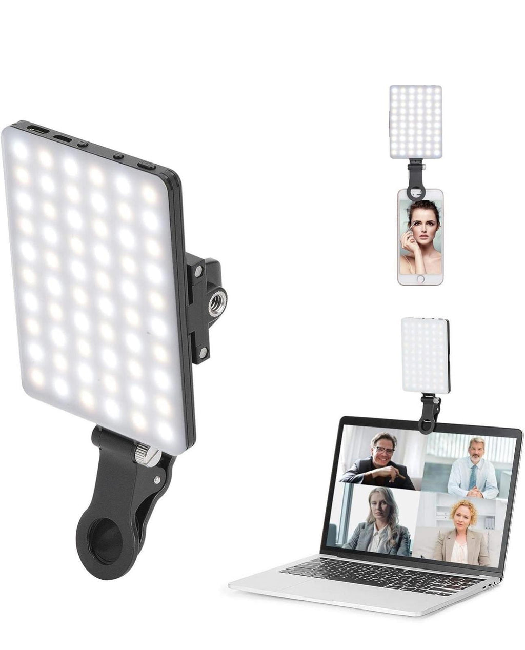 (MSRP $29.99) Newmowa 60-LED Rechargeable Clip-On Video Conference Light
