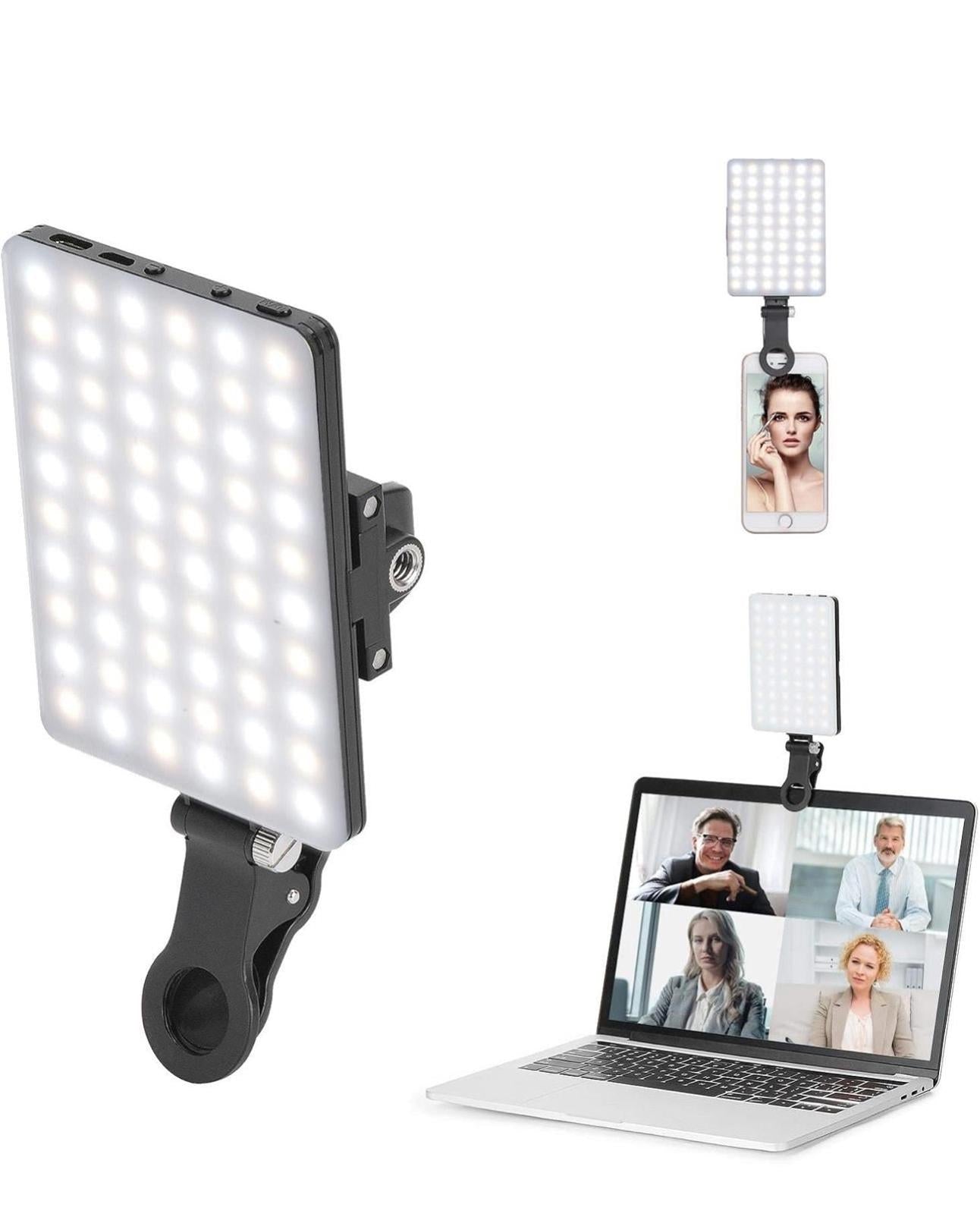 (MSRP $29.99) Newmowa 60-LED Rechargeable Clip-On Video Conference Light
