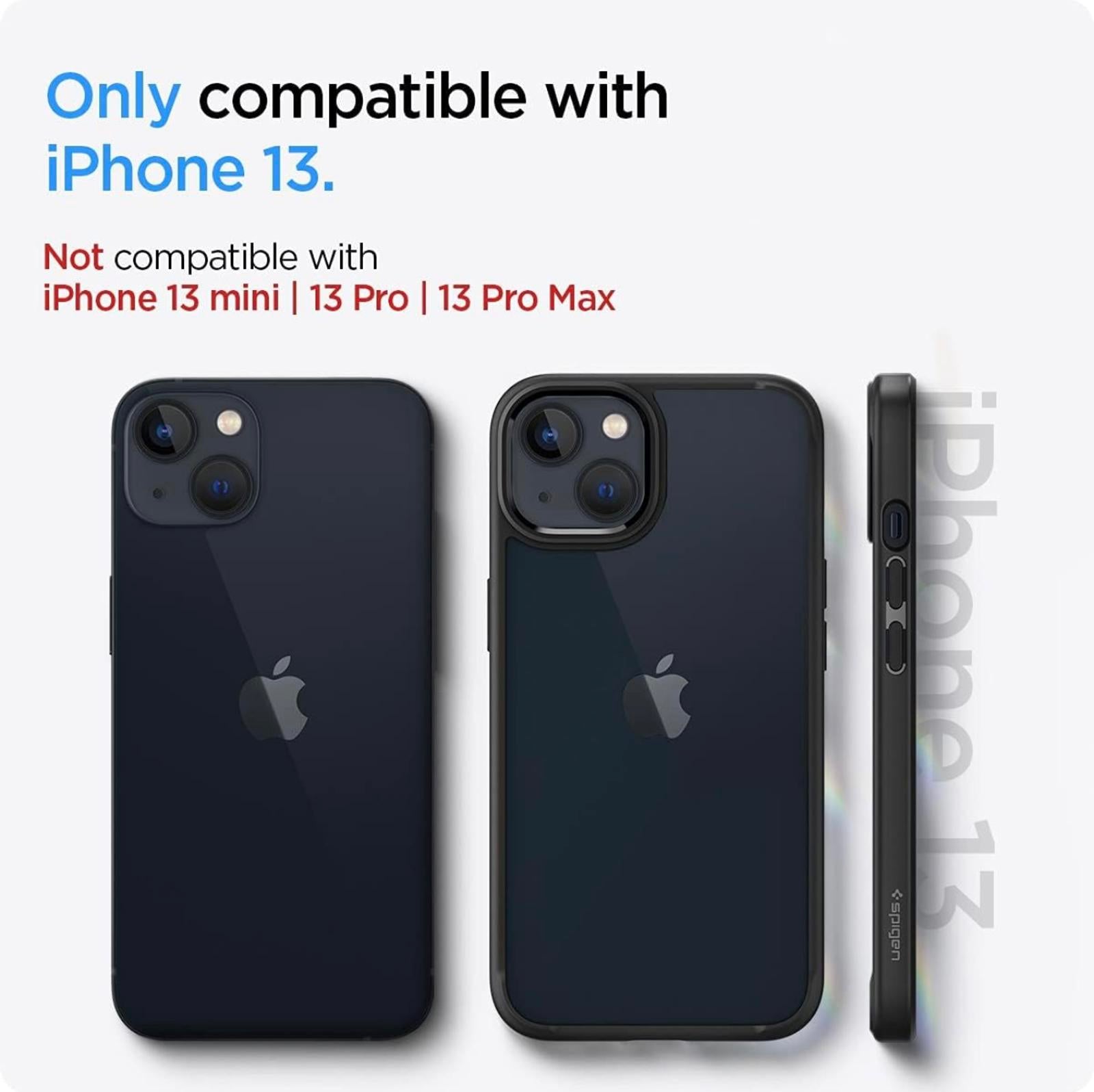 (MSRP $19.99) Spigen Ultra Hybrid iPhone 13 Case – Clear Matte Black