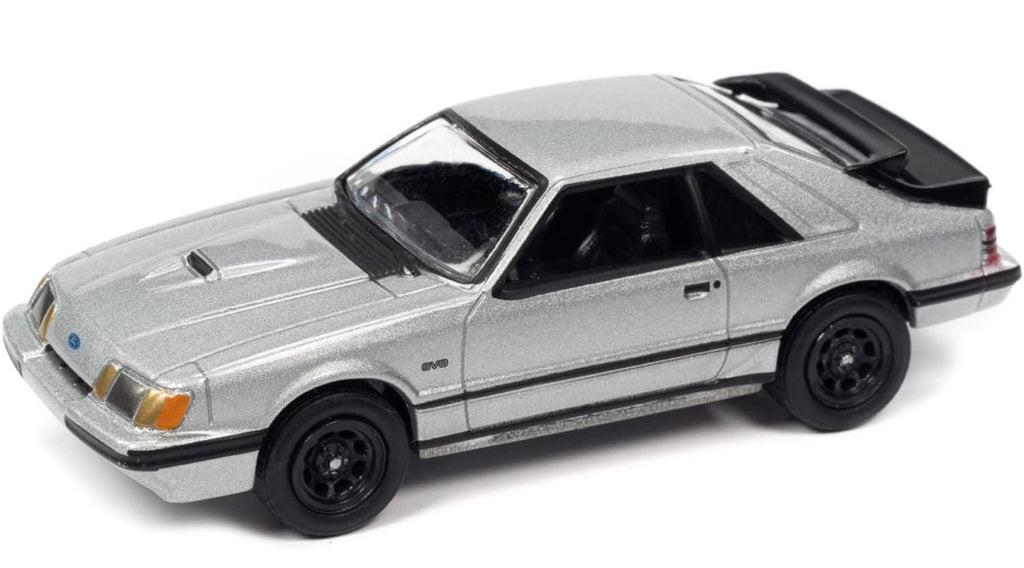 (MSRP $24.99) Johnny Lightning ’86 Mustang SVO – Silver/Black 1/64 Diecast