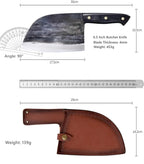 (MSRP $39.99) Serbian Chef Knife – Forged Cleaver with BLACK Leather Sheath