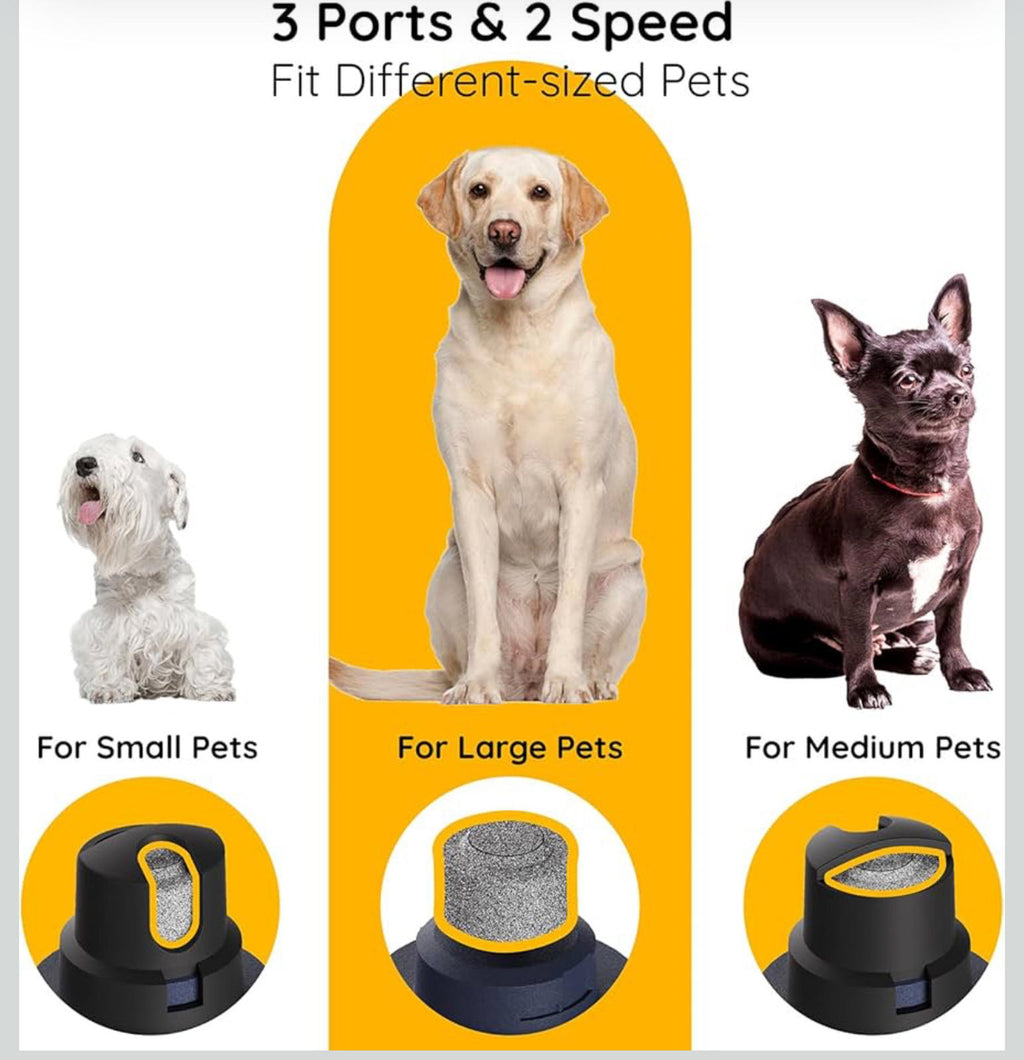 (NEW MSRP $19.99) Bonve Pet Nail Grinder – 2 Speeds, USB Rechargeable, 3 Ports