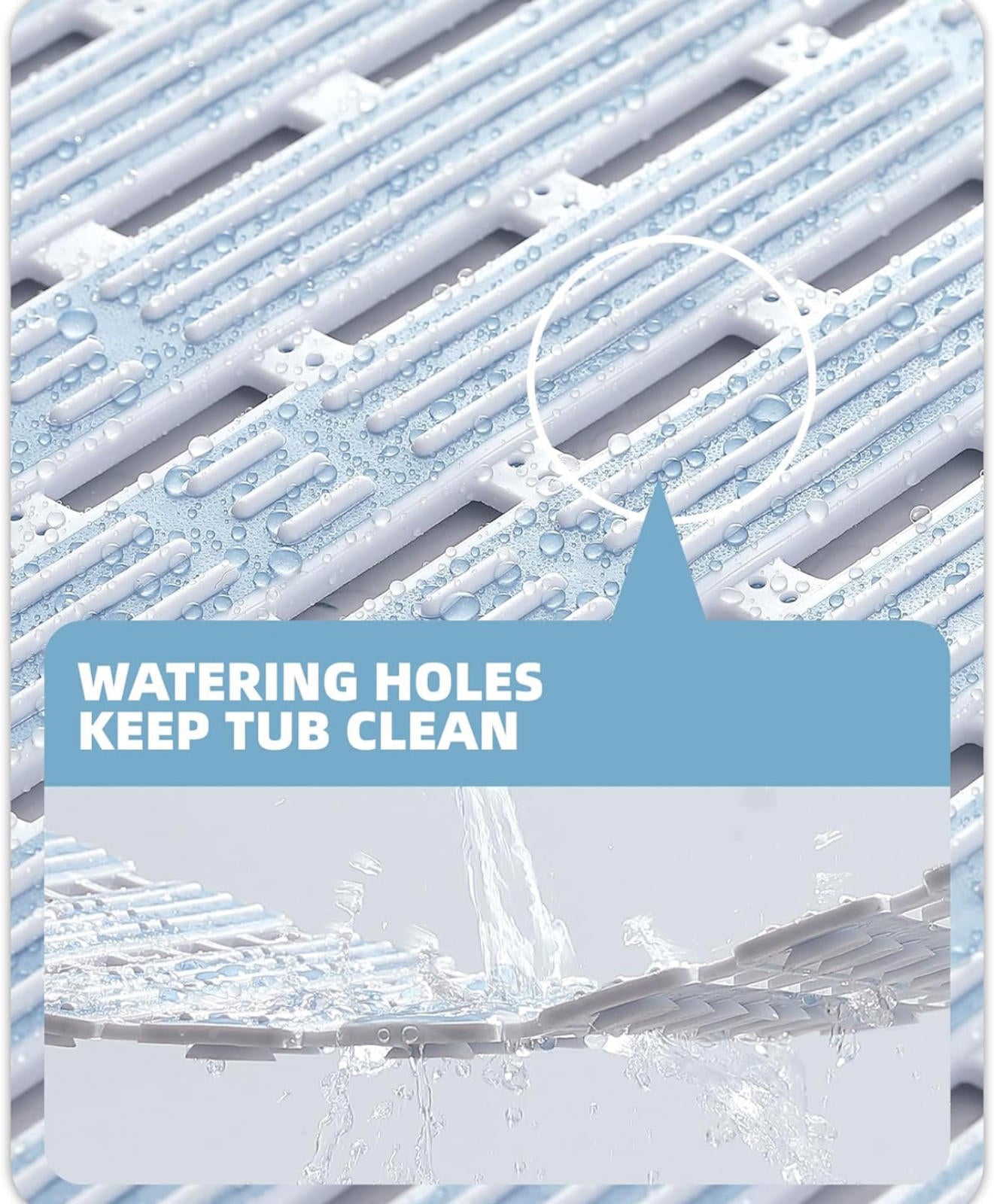 (MSRP $24.99) Color & Geometry 16”×36” Extra‑Long Non‑Slip Shower Mat