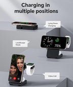 (MSRP $29.99) 3‑in‑1 Magnetic Wireless Charging Stand