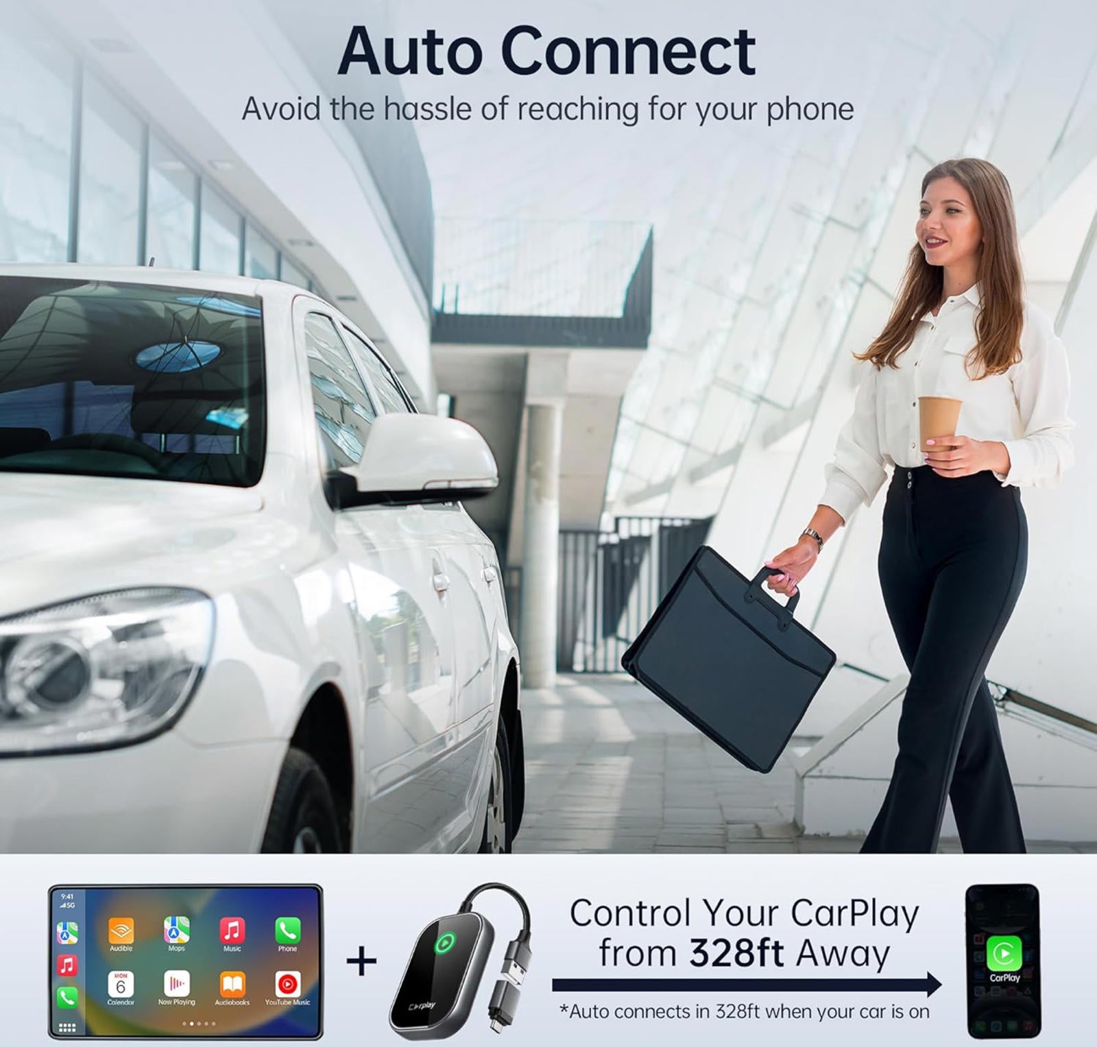 (MSRP $49.99) Wireless CarPlay Adapter – Plug & Play, Zero Latency