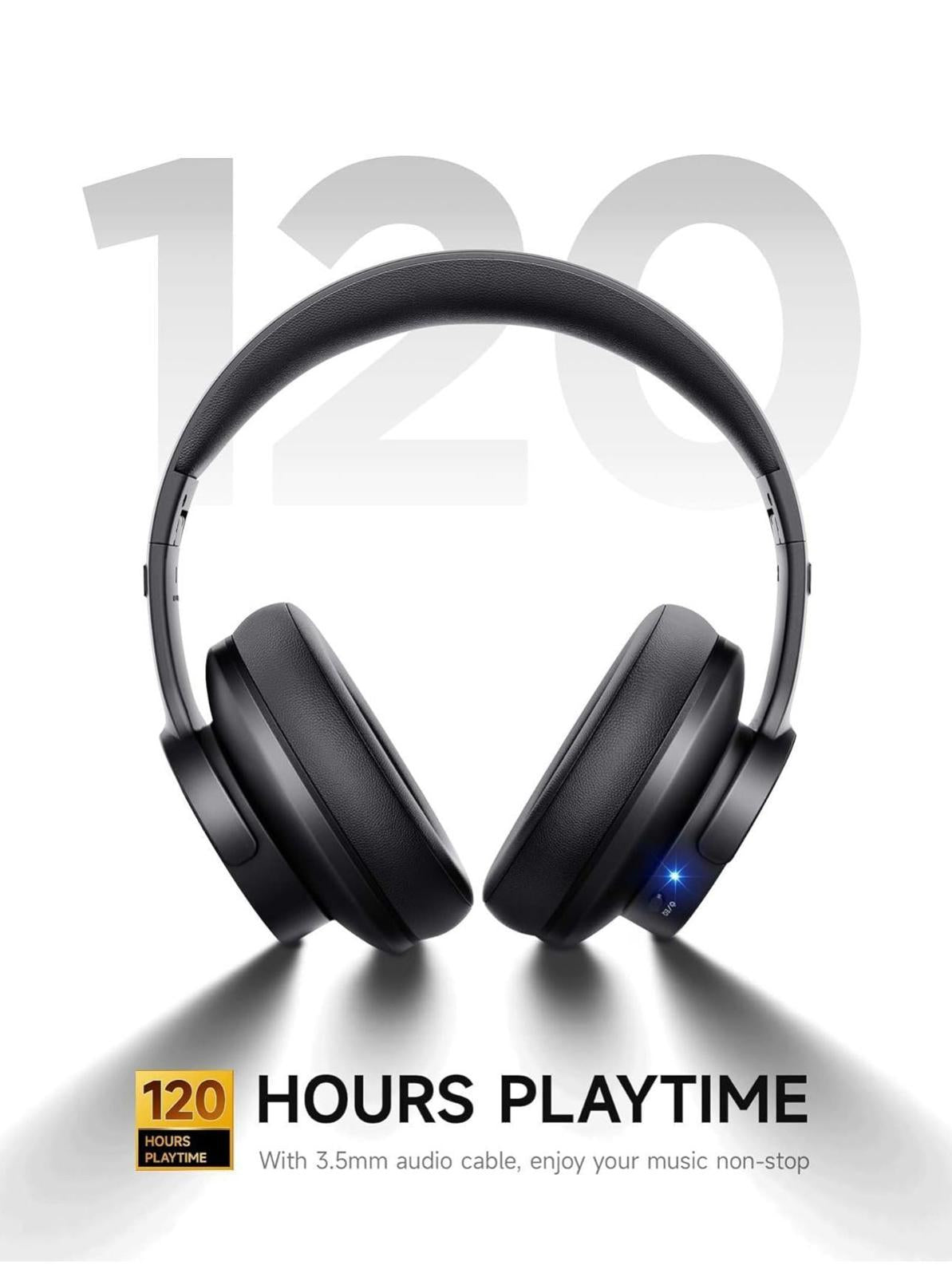 (NEW, MSRP 49.99) BT Headphones – 20H Playtime, 3 EQ Modes, Low Latency Over-Ear