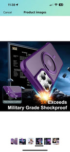 (New) Purple 360° Rotatable Magnetic Ring for iPhone 16 Pro Max Case, with Stand