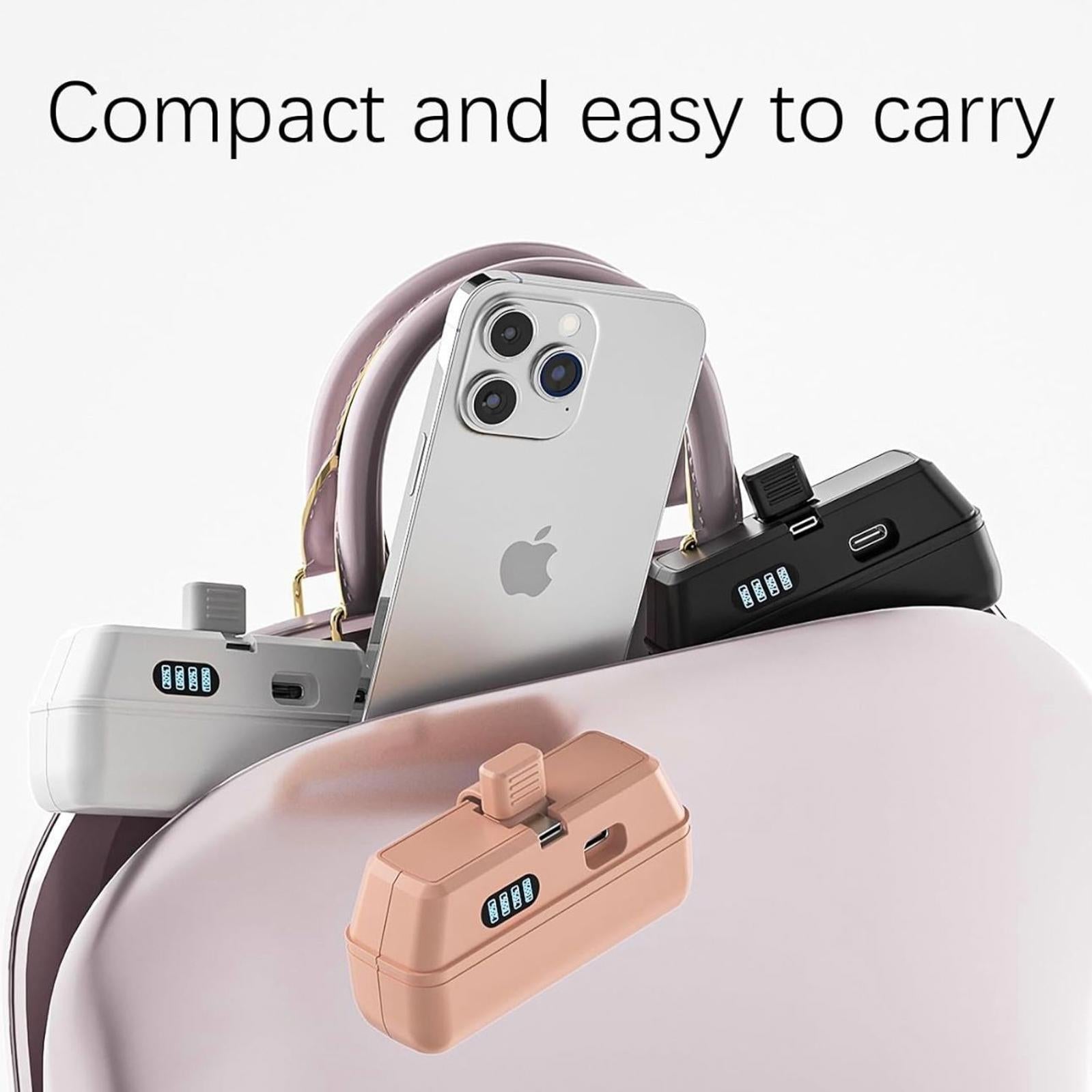 (NEW, MSRP $16.99) PINK 5000mAh Portable Charger for iPhone u0026 USB-C Devices