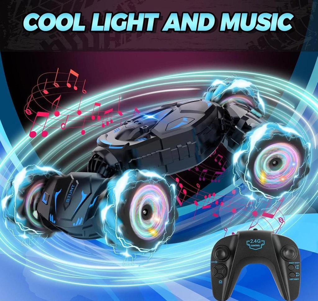 (MSRP $54.99) Gesture RC Stunt Car – 2.4 GHz 4WD, 360° Spins, Lights & Music