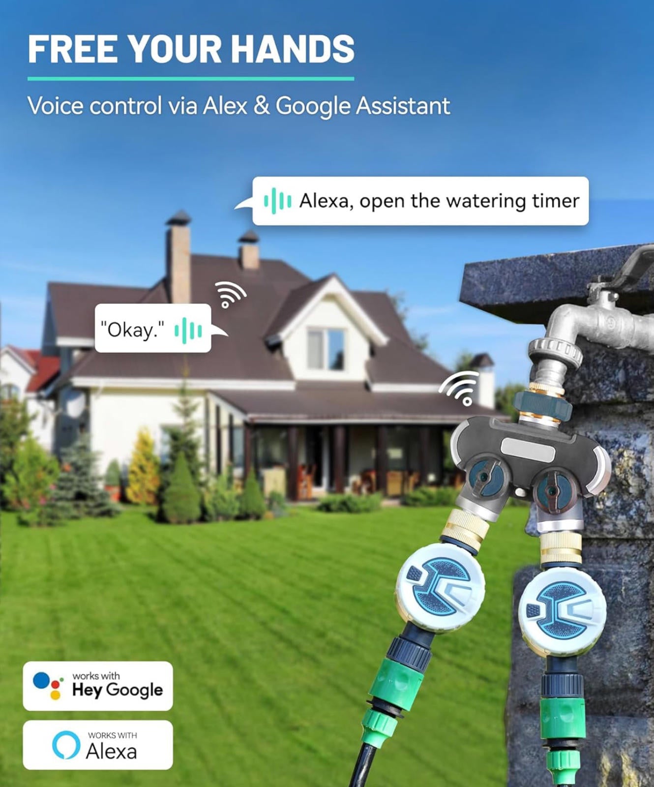 (MSRP $59.99) RAINPOINT WiFi Sprinkler Timer Smart Hose Controller w/App Control