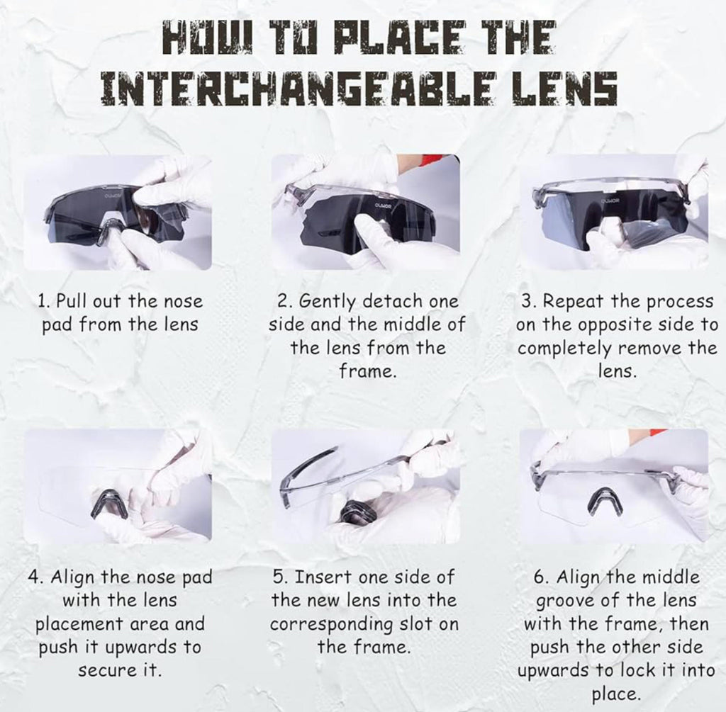 (MSRP $24.99) OUWOR Polarized Cycling Glasses UV400, unisex, Clear & Smoke Lens