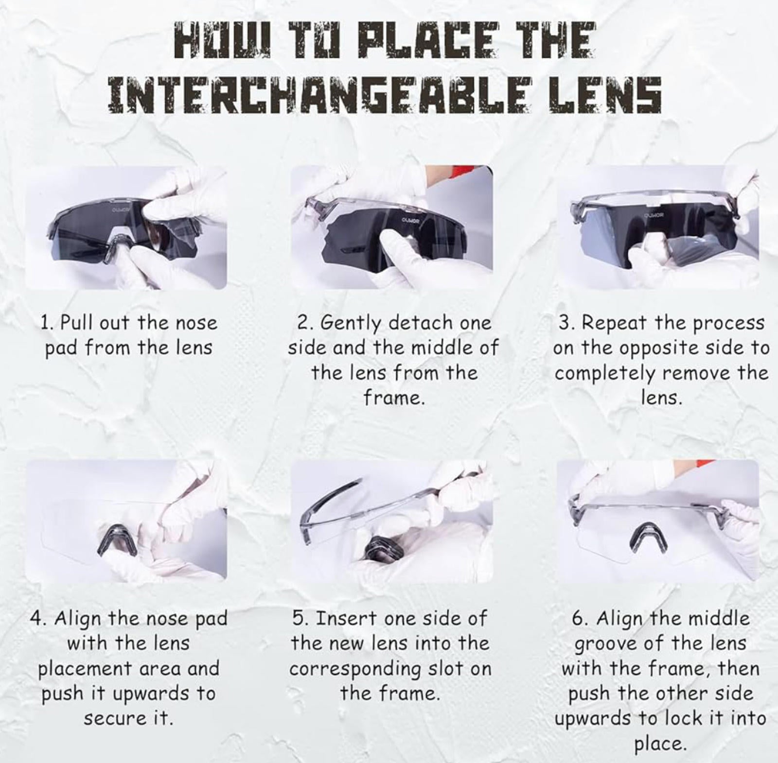 (MSRP $24.99) OUWOR Polarized Cycling Glasses UV400, unisex, Clear & Smoke Lens