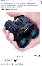 (NEW MSRP $19.99) USCAMEL 8×21 Compact Binoculars with BAK4 Prism & Easy Focus