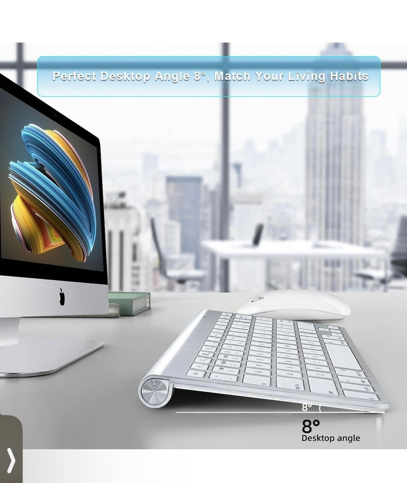 (NEW MSRP $35.99) Wireless Keyboard & Mouse Combo for Mac – USB-C + Bluetooth