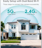 (MSRP $49.99) ZUMIMALL 5MP 5G Wired Security Camera – 360° PTZ, 24/7 Recording