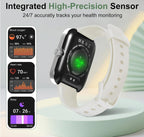 (NEW MSRP $39.99) Smartwatch – Bluetooth, Health Tracking & Custom Faces (WHITE)