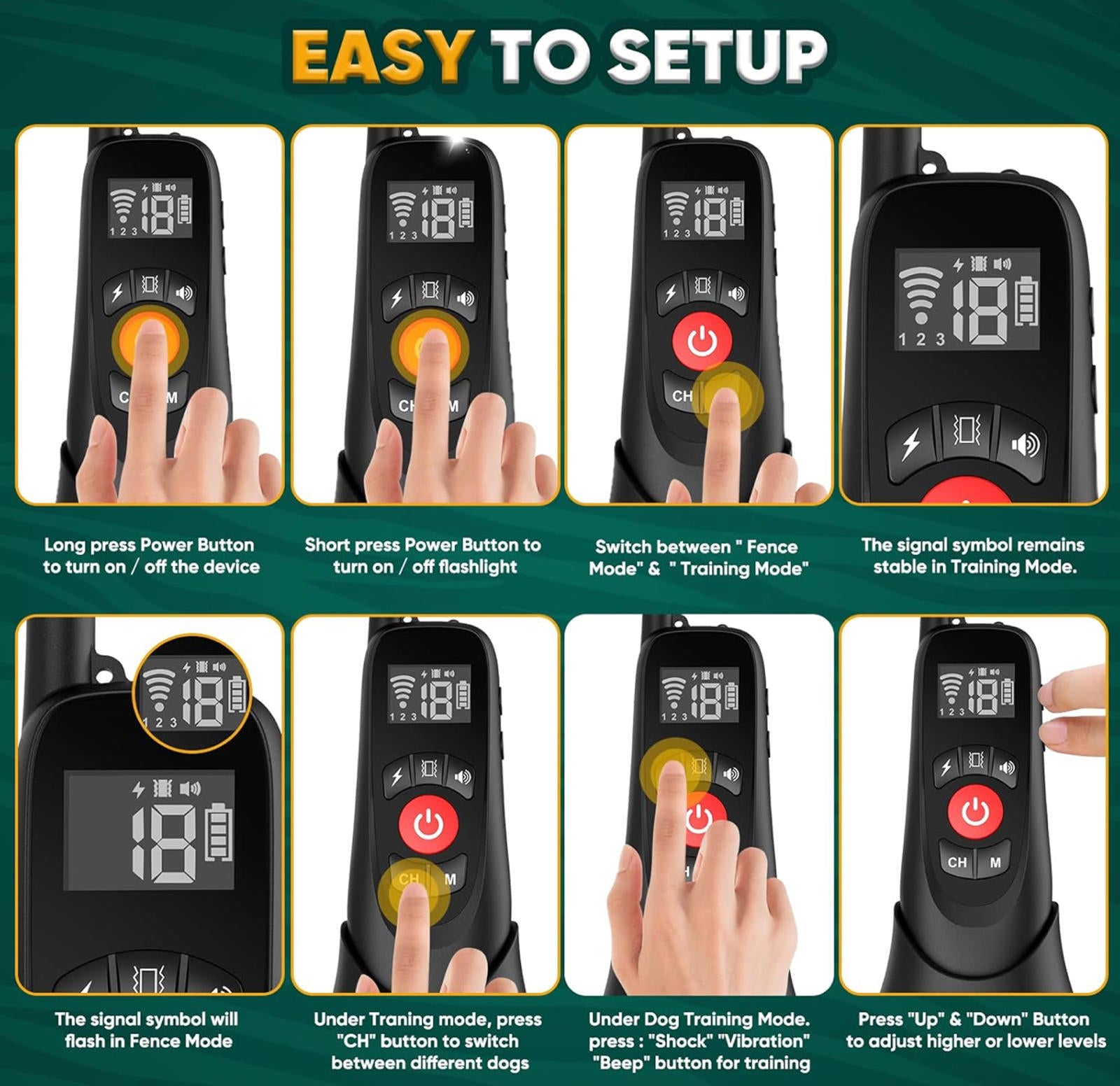 (MSRP $219.99) 2-in-1 Wireless Dog Fence w/ Remote Training Collars (2 Dogs)