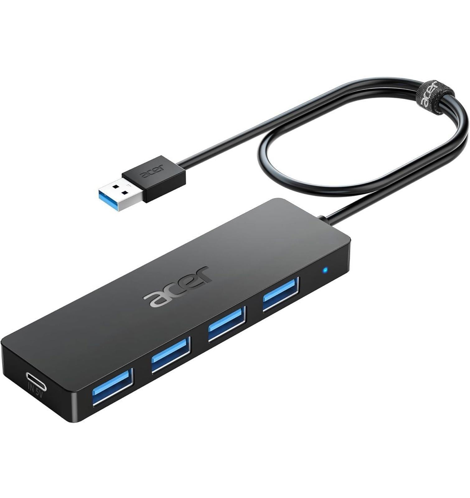 (NEW MSRP $15) Acer USB Hub 4 Ports, 4x USB 3.0 Hub, USB Splitter for Laptop