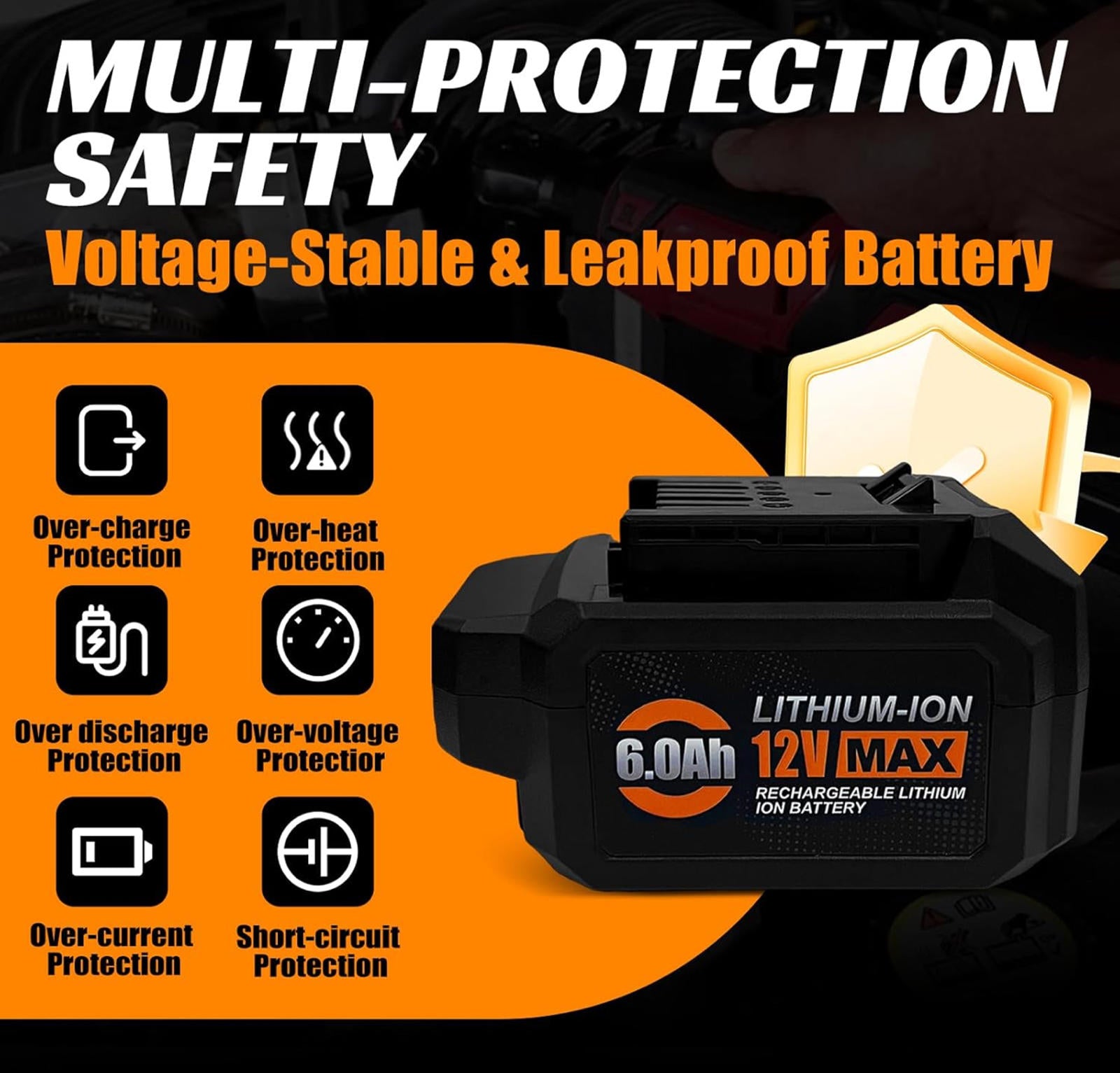 (MSRP $49.99) PWRCORE 12V 6.0Ah Lithium-Ion Battery – fits SKIL tools