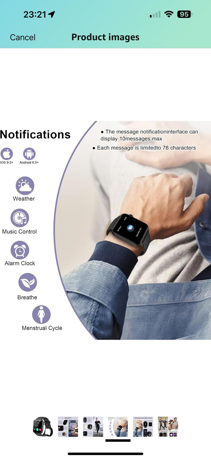 (MSRP $59.99) Smart Watch with Fitness Tracker – 1.85” Touchscreen, Waterproof