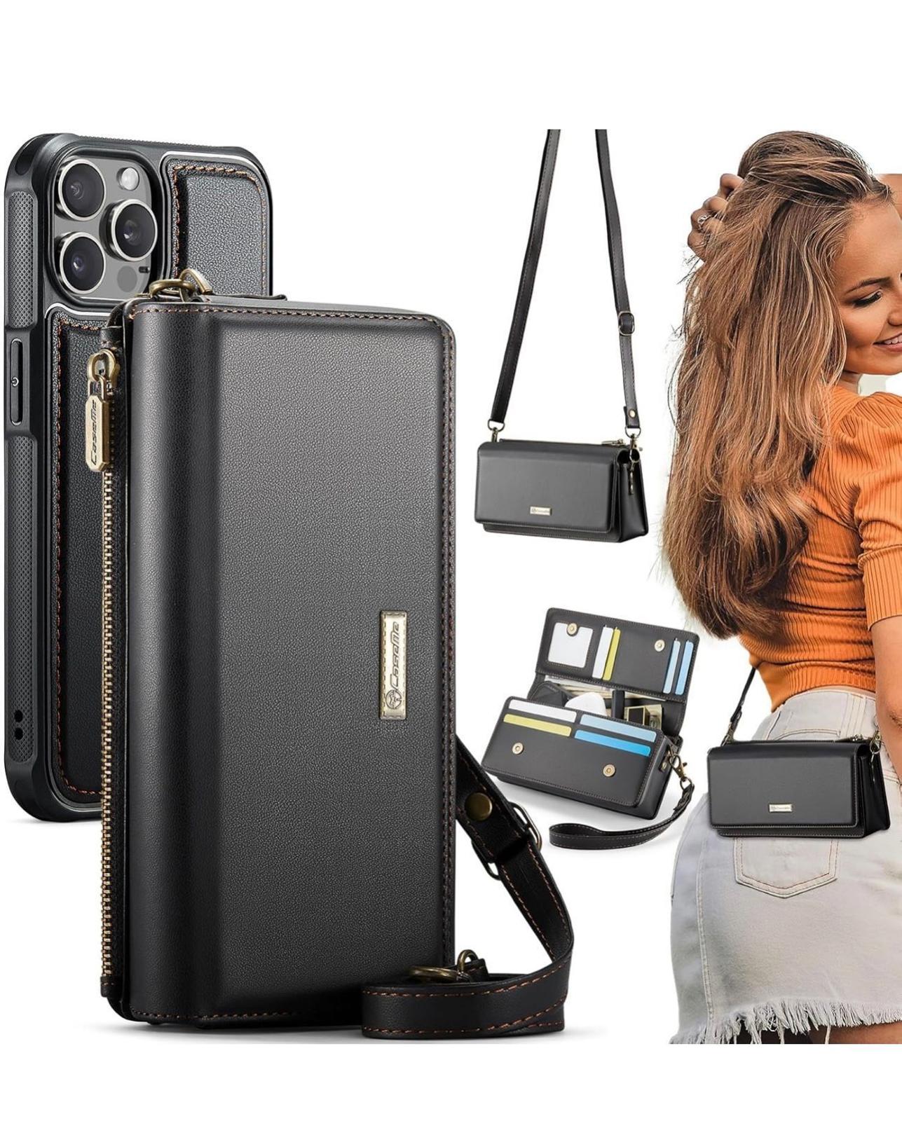 (NEW, MSRP $32.99) SILVER 2-in-1 Detachable Wallet Case for iPhone 13/14 Pro Max