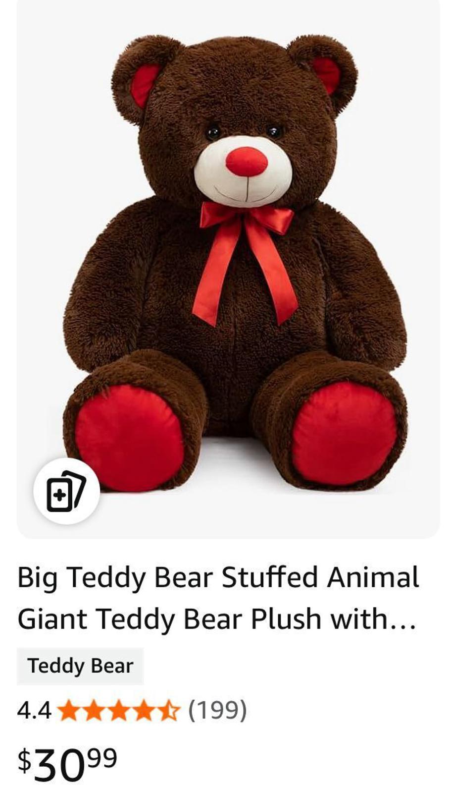 (NEW, MSRP $32) Giant 3 feet tall chocolate Teddy Bear Stuffed Animal Plush