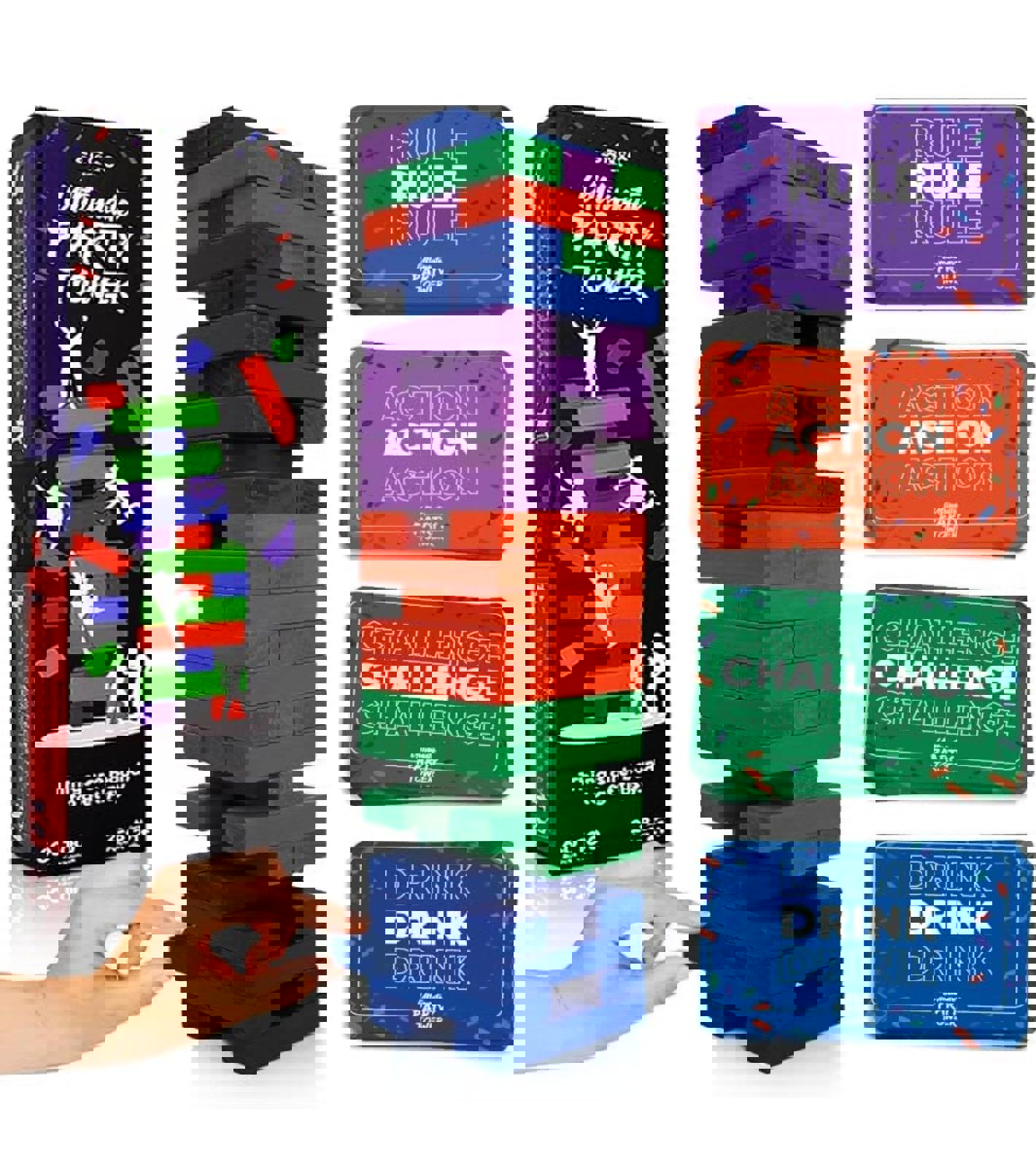 (NEW, MSRP $29.99) Ultimate Party Tower Game – 60 Blocks, 100 Commands