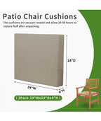 (NEW, MSRP $80) 2 outdoor Patio Chair Cushion 24 x 24 Inch Set of 2