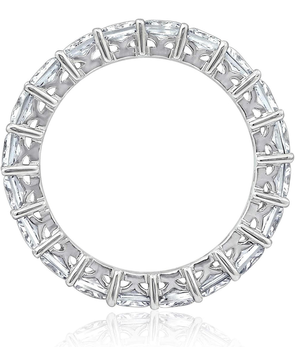 (MSRP $59.99) Sterling Silver Princess Cut All-Around Band Ring (Size 8)