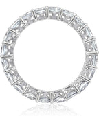 (MSRP $59.99) Sterling Silver Princess Cut All-Around Band Ring (Size 8)
