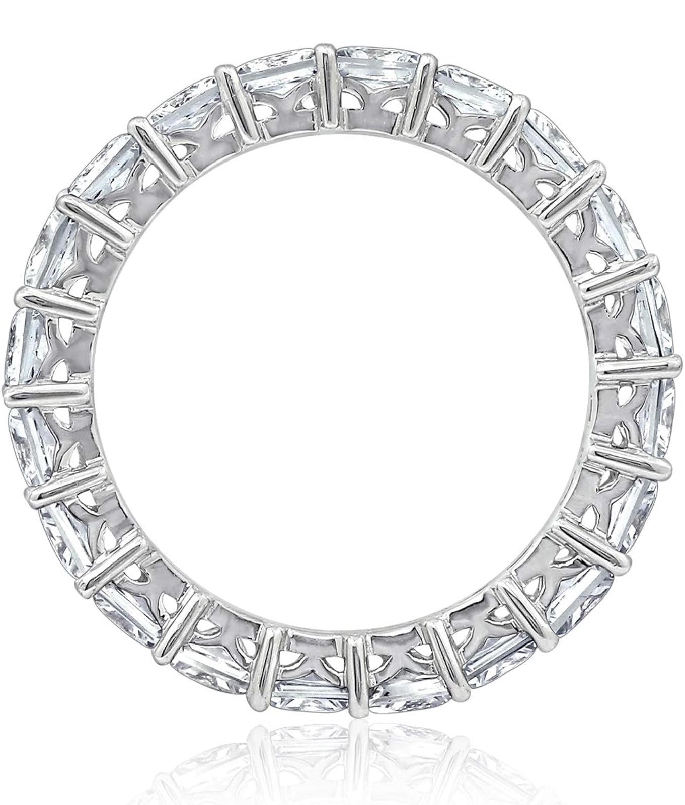 (MSRP $59.99) Sterling Silver Princess Cut All-Around Band Ring (Size 8)