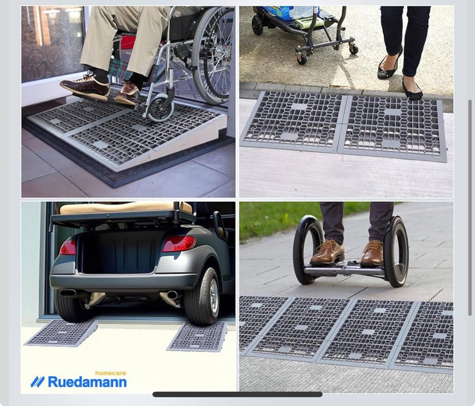 (MSRP $29.99) 1″ Modular Threshold Ramp Kit – 2‑Piece, 3 000 lb