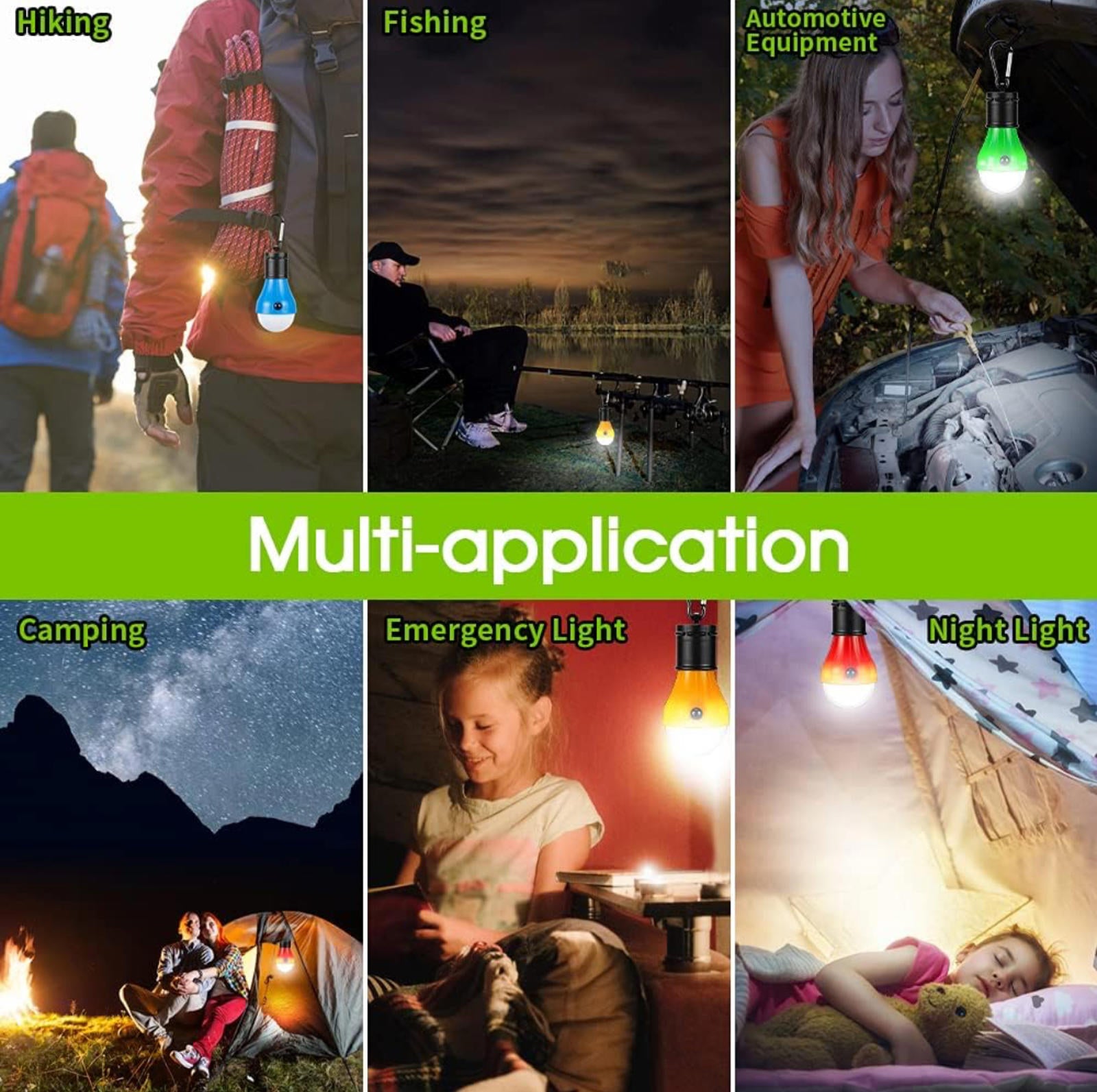 (MSRP $16.99) Portable LED Camping Lanterns 4-Pack Mini Bulb-Style Lights