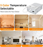 (NEW $149.99) 12-Pack 6″ Square 5CCT Ultra-Thin Dimmable LED Recessed Lights