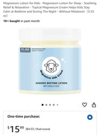 (MSRP $15.99 for ONE, this is for TWO) kids magnesium lotion, soothing sleep aid
