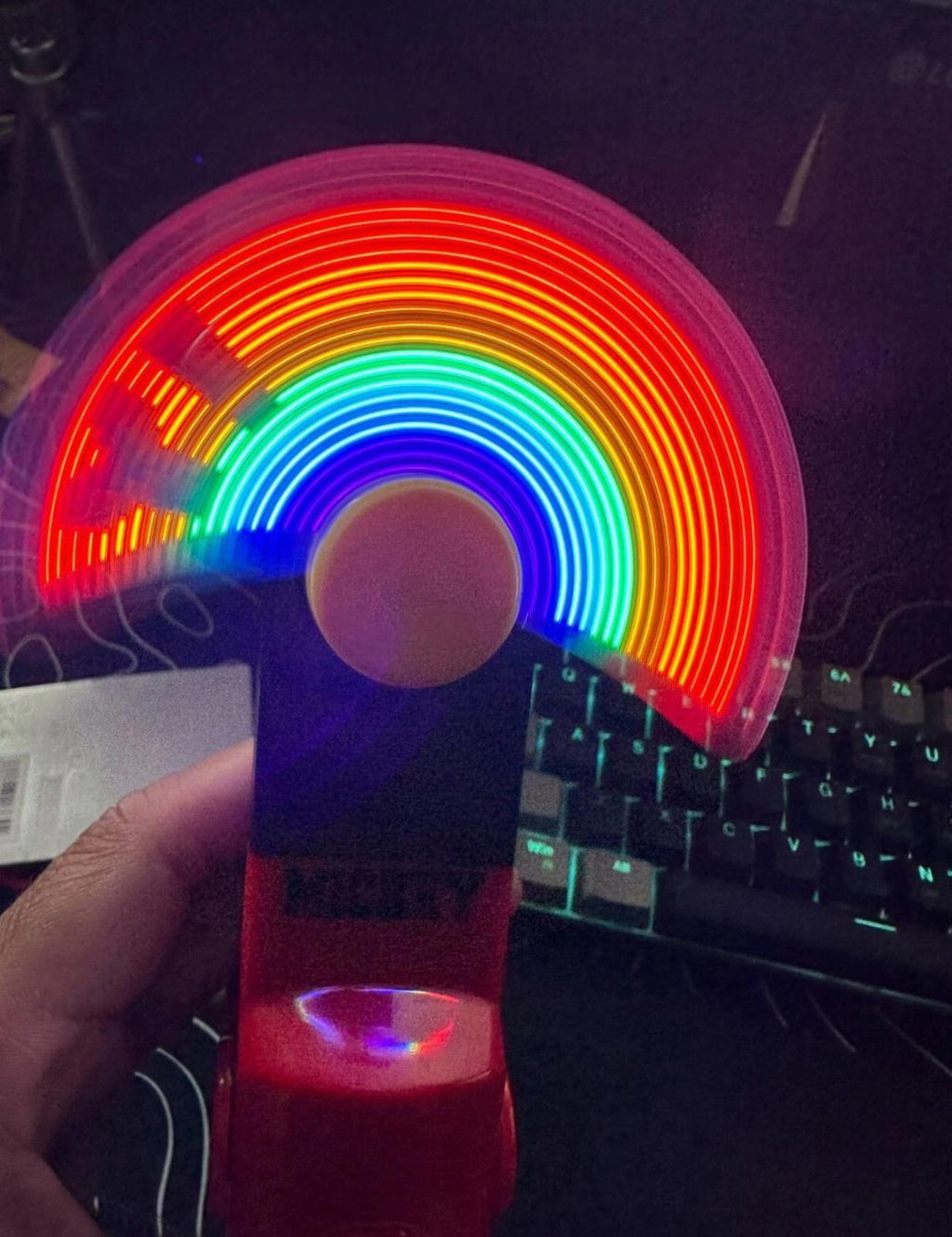 (NEW $33.99) Disney store Mickey Mouse handheld portable light-up message fan