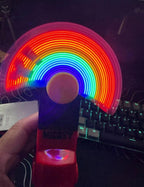 (NEW $33.99) Disney store Mickey Mouse handheld portable light-up message fan