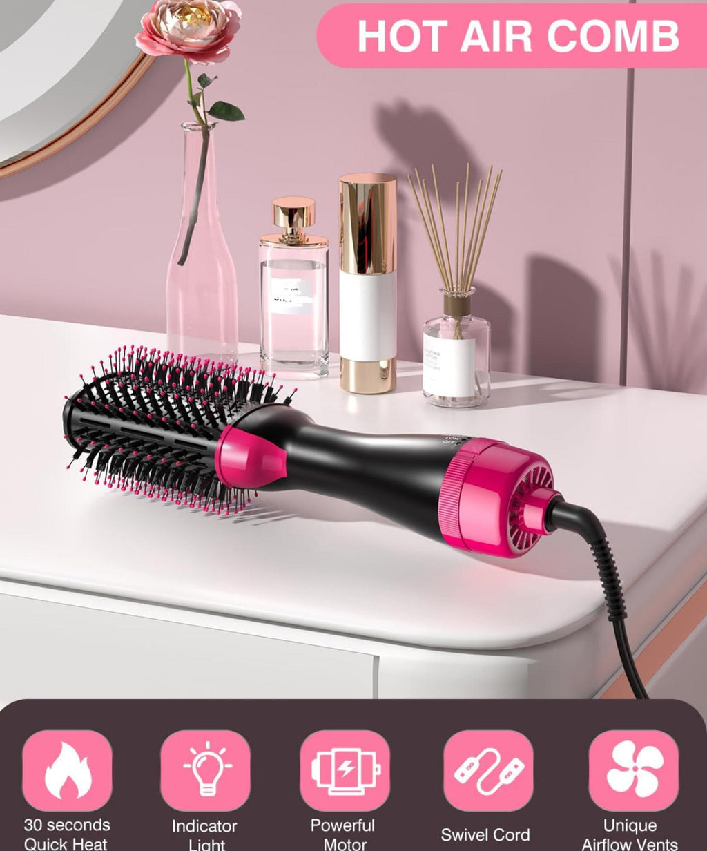 (MSRP $49.99) 4‑in‑1 Hot Air Styling Brush – Dryer, Straightener, Curler, etc