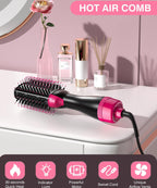 (MSRP $49.99) 4‑in‑1 Hot Air Styling Brush – Dryer, Straightener, Curler, etc