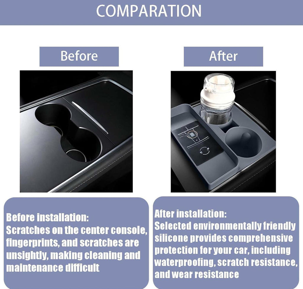 (MSRP $24.99) Silicone Center Console Storage Tray – Fits Tesla Model 3/Y