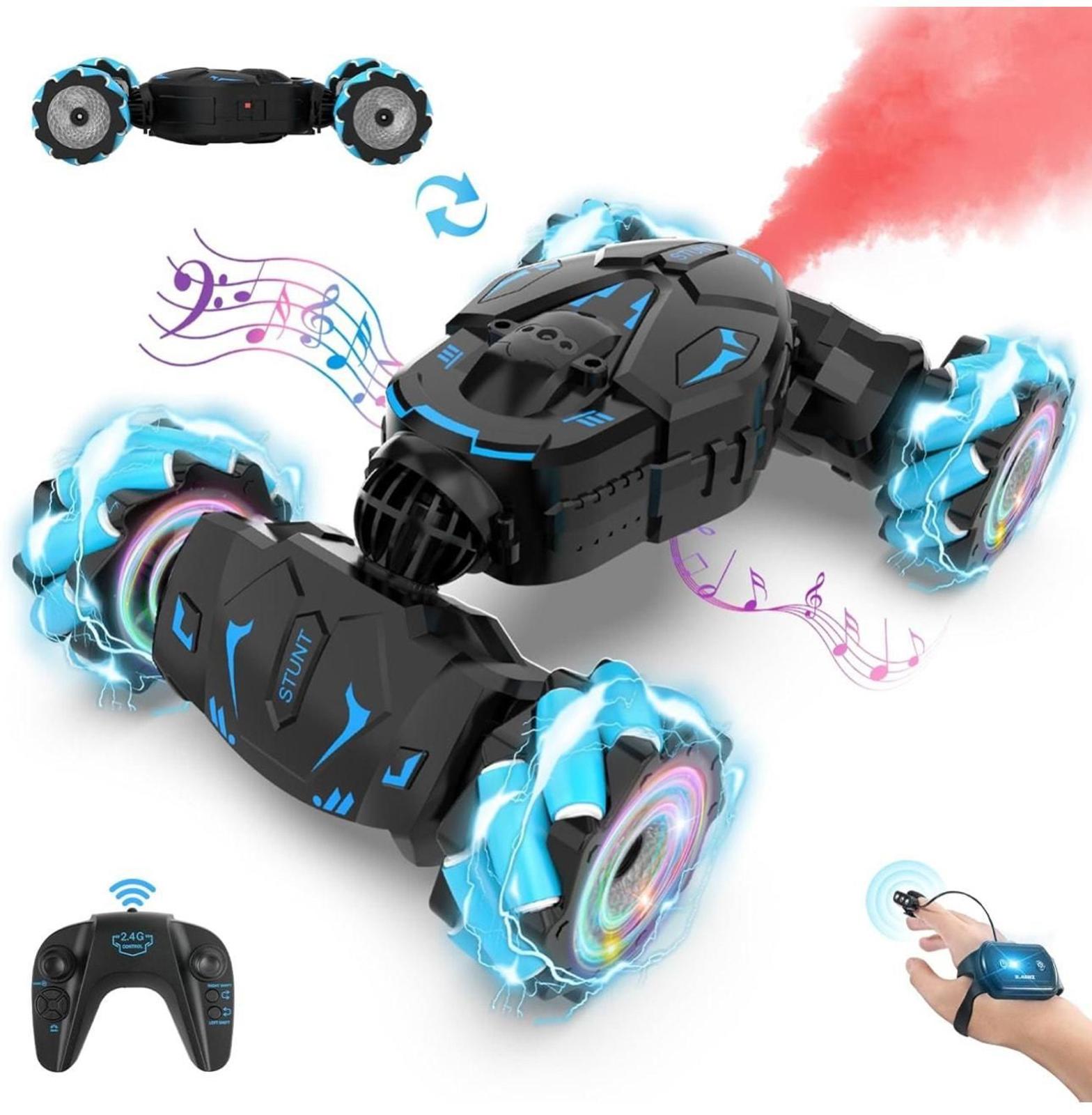 (MSRP $54.99) Gesture RC Stunt Car – 2.4 GHz 4WD, 360° Spins, Lights & Music