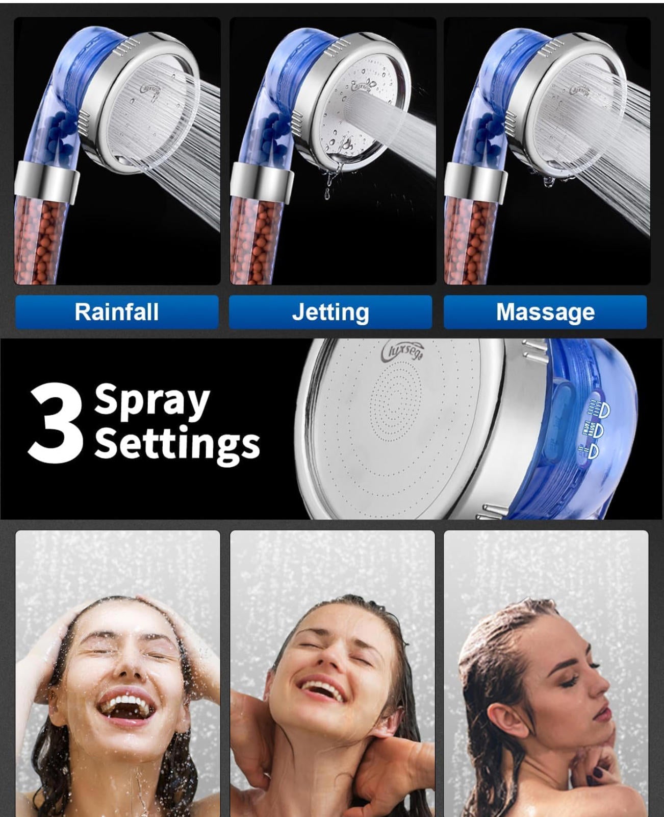 (NEW MSRP $29.98) Filtered Shower Head + Handheld Set