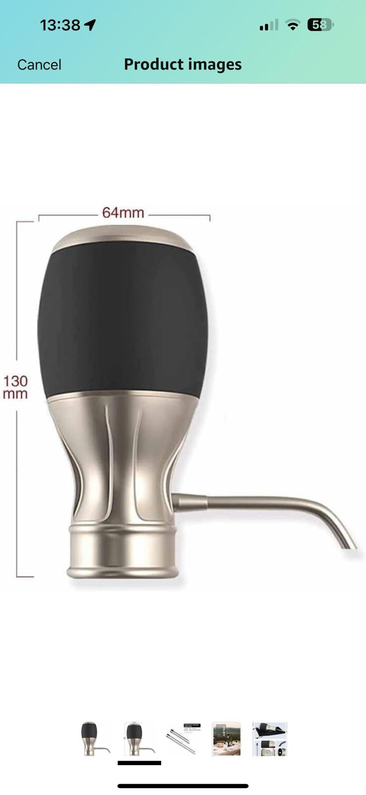 (New, Sealed, MSRP $29.99) Stainless Steel Electronic Wine Aerator and Pourer